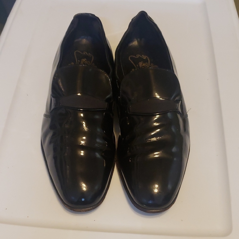 SH185 Florsheim Designer Collection Glossy Black Slip-On Loafers 10